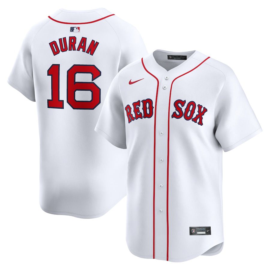 Men Boston Red Sox 16 Jarren Duran Nike White Home Limited Player MLB Jersey